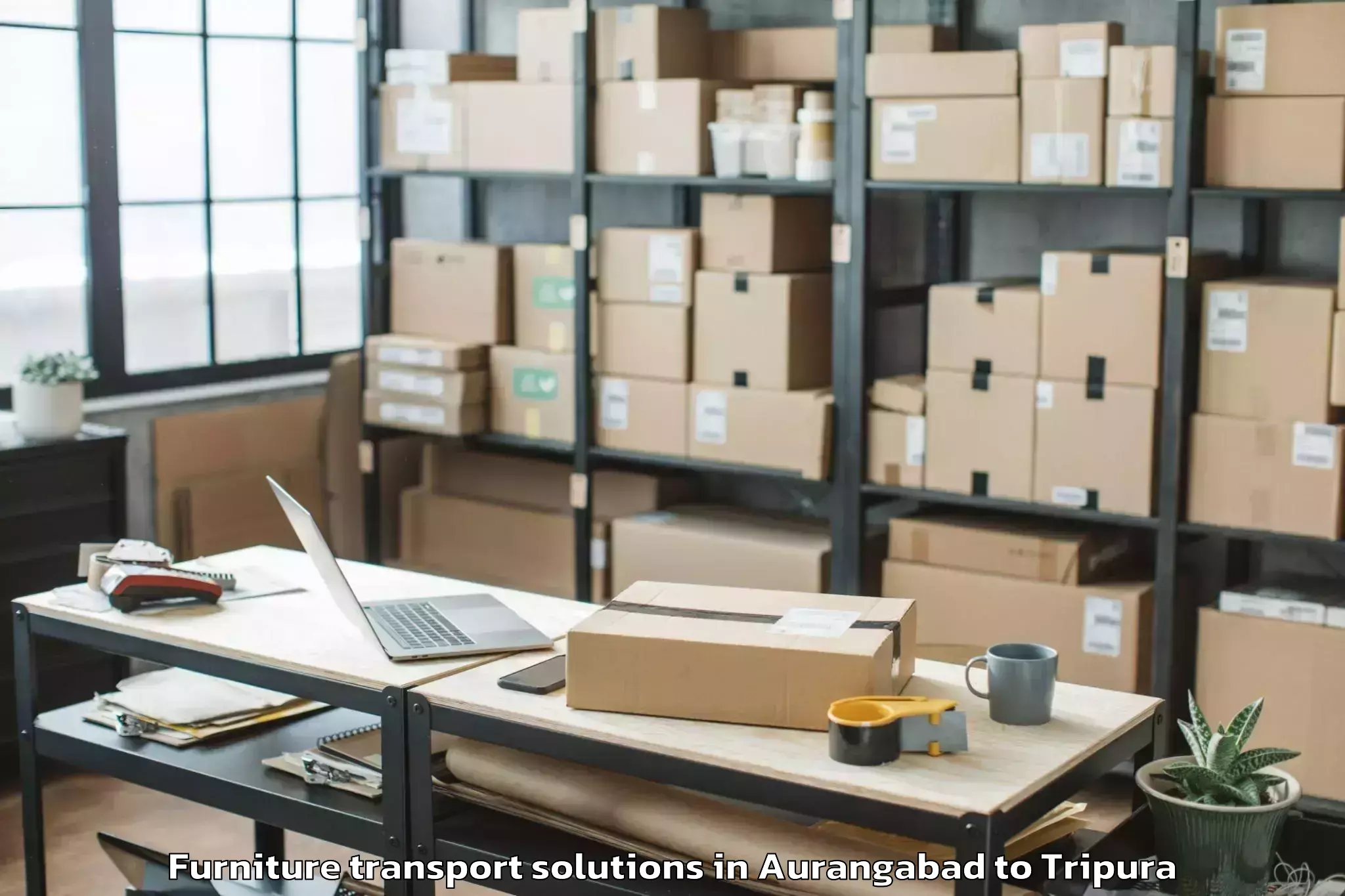 Top Aurangabad to Amarpur Gomati Furniture Transport Solutions Available